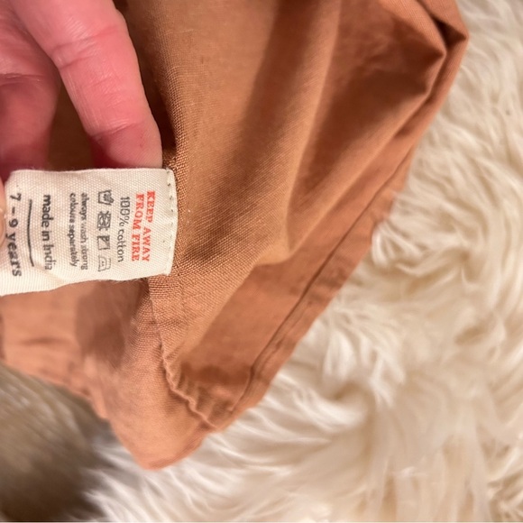 Apolina Girls Cotton Velma Cottagecore Embroidered Top and Skirt Set in Praline - Picture 12 of 13